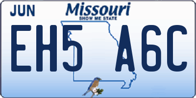 MO license plate EH5A6C