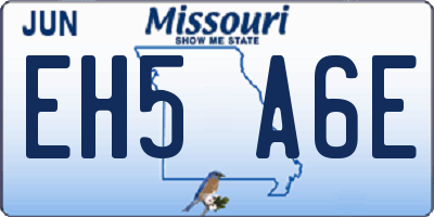 MO license plate EH5A6E