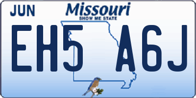 MO license plate EH5A6J