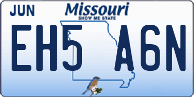 MO license plate EH5A6N