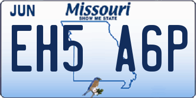 MO license plate EH5A6P
