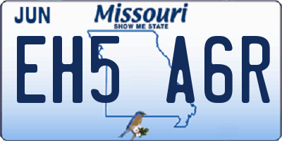 MO license plate EH5A6R
