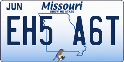 MO license plate EH5A6T