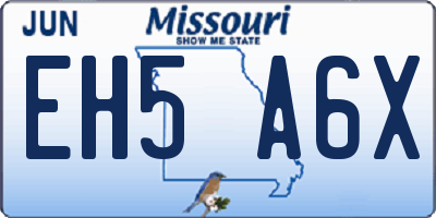 MO license plate EH5A6X