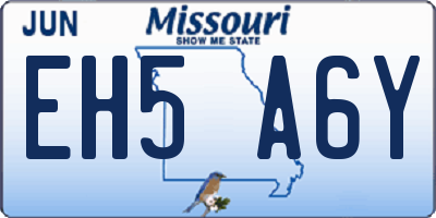 MO license plate EH5A6Y