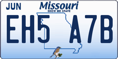 MO license plate EH5A7B