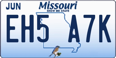 MO license plate EH5A7K
