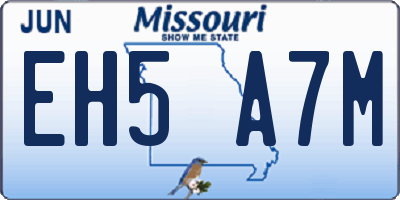 MO license plate EH5A7M