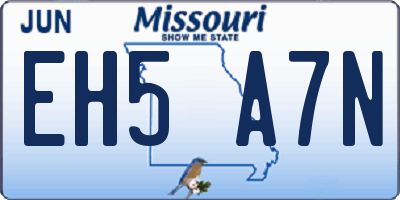 MO license plate EH5A7N