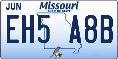 MO license plate EH5A8B