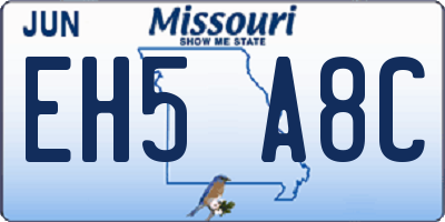 MO license plate EH5A8C