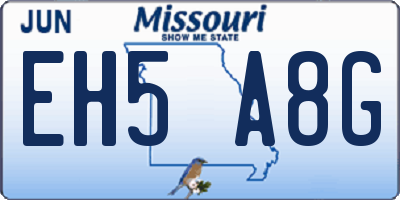 MO license plate EH5A8G