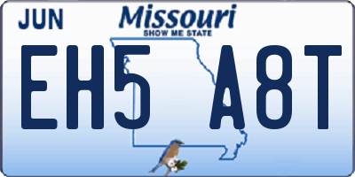 MO license plate EH5A8T