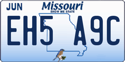 MO license plate EH5A9C