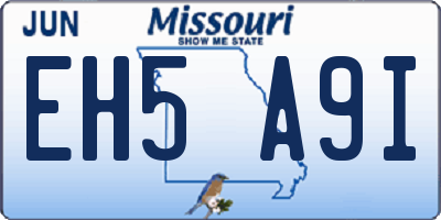 MO license plate EH5A9I