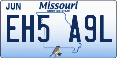 MO license plate EH5A9L