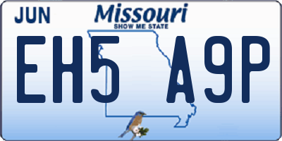 MO license plate EH5A9P