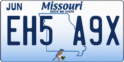 MO license plate EH5A9X