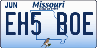 MO license plate EH5B0E