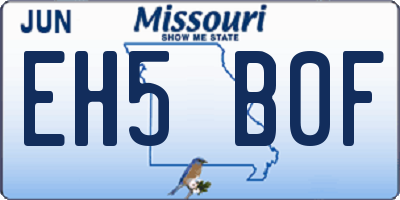 MO license plate EH5B0F