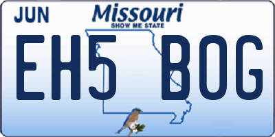 MO license plate EH5B0G
