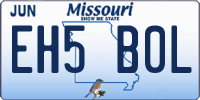 MO license plate EH5B0L