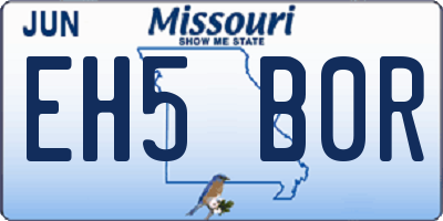 MO license plate EH5B0R