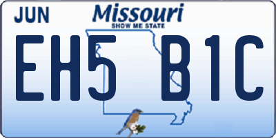 MO license plate EH5B1C