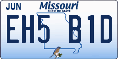 MO license plate EH5B1D