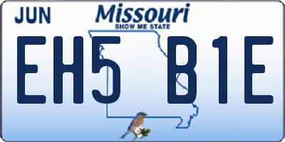 MO license plate EH5B1E