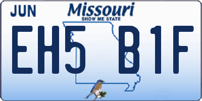 MO license plate EH5B1F