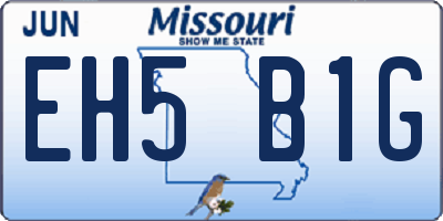 MO license plate EH5B1G