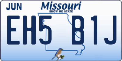 MO license plate EH5B1J