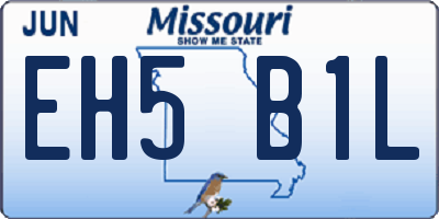 MO license plate EH5B1L