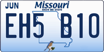 MO license plate EH5B1O