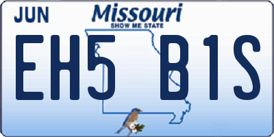 MO license plate EH5B1S