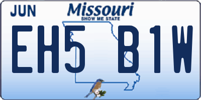 MO license plate EH5B1W