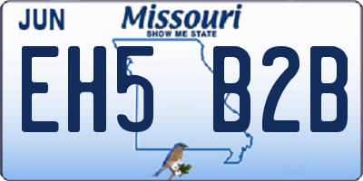MO license plate EH5B2B