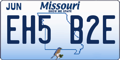 MO license plate EH5B2E