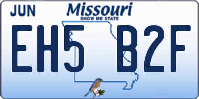MO license plate EH5B2F