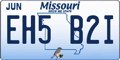 MO license plate EH5B2I