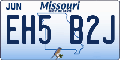 MO license plate EH5B2J