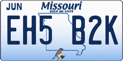 MO license plate EH5B2K