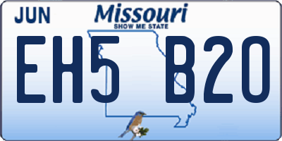 MO license plate EH5B2O