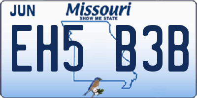 MO license plate EH5B3B