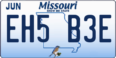 MO license plate EH5B3E