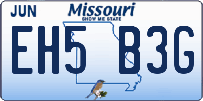 MO license plate EH5B3G