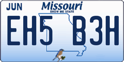 MO license plate EH5B3H