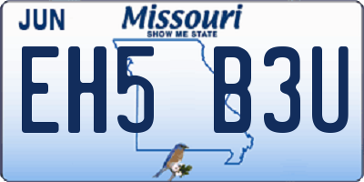 MO license plate EH5B3U