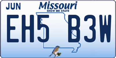 MO license plate EH5B3W